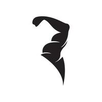 braccio muscolo silhouette logo bicipite icona vettore