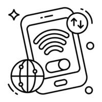 un' lineare design icona di mobile Wi-Fi vettore
