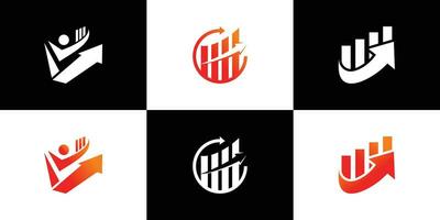 finanziario logo design creativo concetto premio vettore