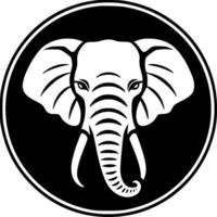 elefante, nero e bianca vettore illustrazione