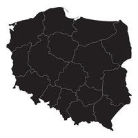 Polonia carta geografica. carta geografica di Polonia nel amministrativo regioni vettore