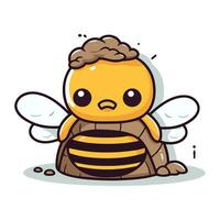 carino ape cartone animato portafortuna personaggio con Ali vettore illustrazione