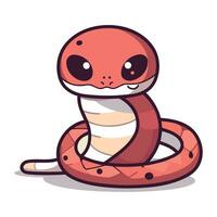 carino serpente personaggio cartone animato portafortuna vettore illustrazione. isolato su bianca sfondo.