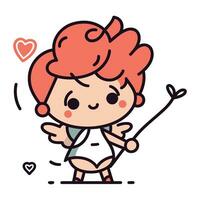 carino cartone animato Cupido vettore illustrazione. contento san valentino giorno