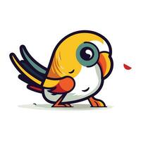 vettore illustrazione di carino cartone animato uccello. isolato su bianca sfondo.