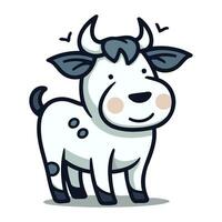 carino mucca cartone animato personaggio vettore illustrazione. carino azienda agricola animale personaggio