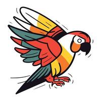 colorato pappagallo isolato su un' bianca sfondo. vettore illustrazione.