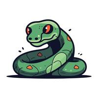 cartone animato verde serpente. vettore illustrazione isolato su un' bianca sfondo.