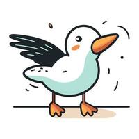 carino cartone animato gabbiano. vettore illustrazione di un' uccello.