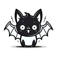 carino pipistrello cartone animato personaggio vettore illustrazione. carino poco pipistrello icona.