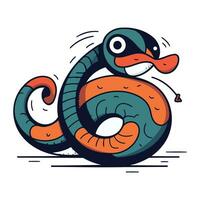 cartone animato serpente. vettore illustrazione. isolato su bianca sfondo.