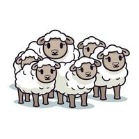gregge di pecore. vettore illustrazione di un' gruppo di pecore.