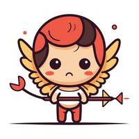 Cupido con freccia. carino cartone animato carattere. vettore illustrazione.