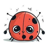 carino coccinella. vettore illustrazione. isolato su bianca sfondo.