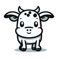carino mucca cartone animato personaggio vettore illustrazione. carino azienda agricola animale.