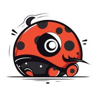 cartone animato coccinella isolato su un' bianca sfondo. vettore illustrazione.