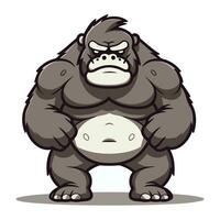 gorilla cartone animato portafortuna personaggio vettore illustrazione eps10