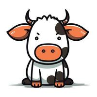 carino cartone animato mucca vettore illustrazione. carino azienda agricola animale personaggio