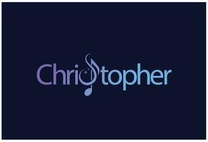 musica logo per nome cristoper vettore