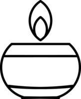 Diwali celebrazione candela silhouette vettore