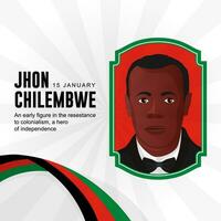 jhon chilemwe giorno. il giorno di malawi jhon chilemwe illustrazione vettore sfondo. vettore eps 10