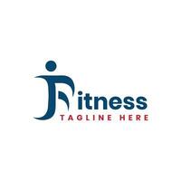 fitness marchio di parole logo design tipografia per Palestra attività commerciale vettore