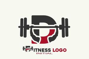 iniziali lettera d con fitness creativo geometrico moderno logo design. vettore