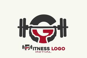 iniziali lettera con g fitness creativo geometrico moderno logo design. vettore