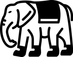 solido icona per elefante vettore