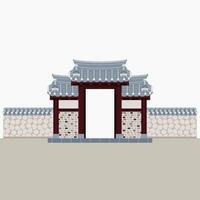 modificabile vettore illustrazione di tradizionale coreano hanok cancello edificio per opera d'arte elemento di orientale storia e cultura relazionato design