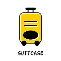 valigia icona illustrazione. giallo colore illustrazione design. vettore