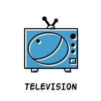 televisione icona illustrazione. blu colore illustrazione design. vettore