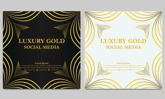 lusso elegante d'oro floreale sociale media modello. vettore