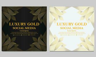 elegante d'oro floreale sociale media modello. adatto per sociale media inviare, ragnatela striscione, copertina e carta vettore