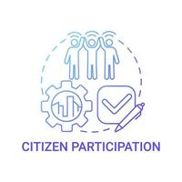 icona del concetto blu sfumato di partecipazione dei cittadini vettore
