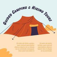 guidato campeggio e escursioni a piedi tournée, tenda vacanza vettore