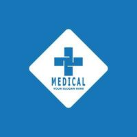 medico attraversare Salute logo vettore modello