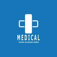 medico attraversare Salute logo vettore modello