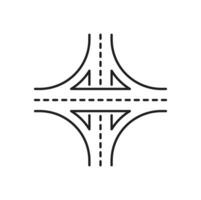 autostrada strada linea icona, scambio incrocio vettore