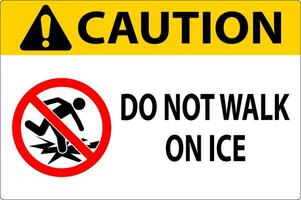 attenzione cartello fare non camminare su ghiaccio vettore