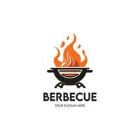 barbecue vettore logo design e bbq griglia simbolo