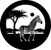 safari - nero e bianca isolato icona - vettore illustrazione