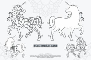 illustrazioni stock di mandala unicorno vettoriale