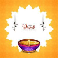 contento Diwali religioso indiano Festival elegante sfondo vettore