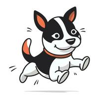 chihuahua in esecuzione vettore illustrazione. carino cartone animato cane.