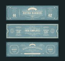 Modelli di banner sito Web vintage vettore