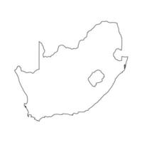 illustrazione vettoriale della mappa del sudafrica su sfondo bianco