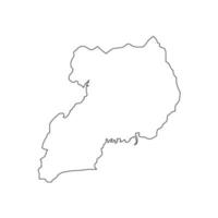 illustrazione vettoriale della mappa dell'uganda su sfondo bianco