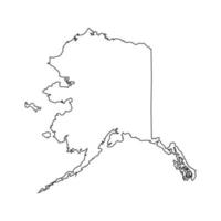 mappa dello stato americano dell'alaska mappa semplice vettore