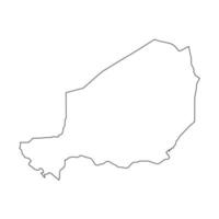 illustrazione vettoriale della mappa del niger su sfondo bianco